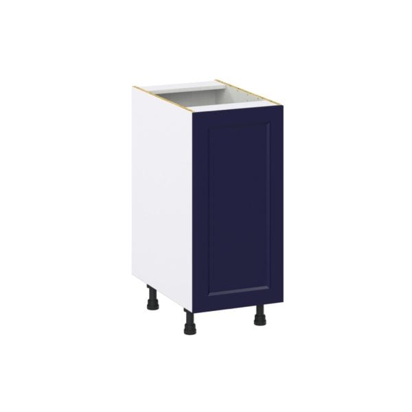 Camellia Painted Midnight Blue Recessed Assembled Base Cabinet with a Full High Door and 3 Inner Drawers (15 in. W x 34.5 in. H x 24 in. D)