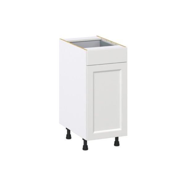 Magnolia Painted Bright White Recessed Assembled Base Cabinet with 1 Door and 1 Drawer (15 in. W x 34.5 in. H x 24 in. D)