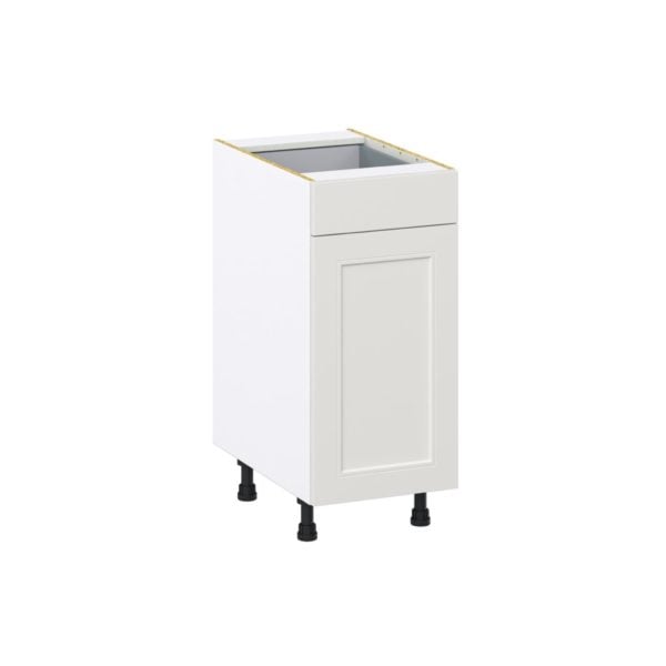 Wisteria Painted Light Gray Recessed Assembled Base Cabinet with 1 Door and 1 Drawer (15 in. W x 34.5 in. H x 24 in. D)