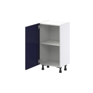 Camellia Painted Midnight Blue Recessed Assembled Shallow Base Cabinet with a Full High Door(18 in. W x 34.5 in. H x 14 in. D)