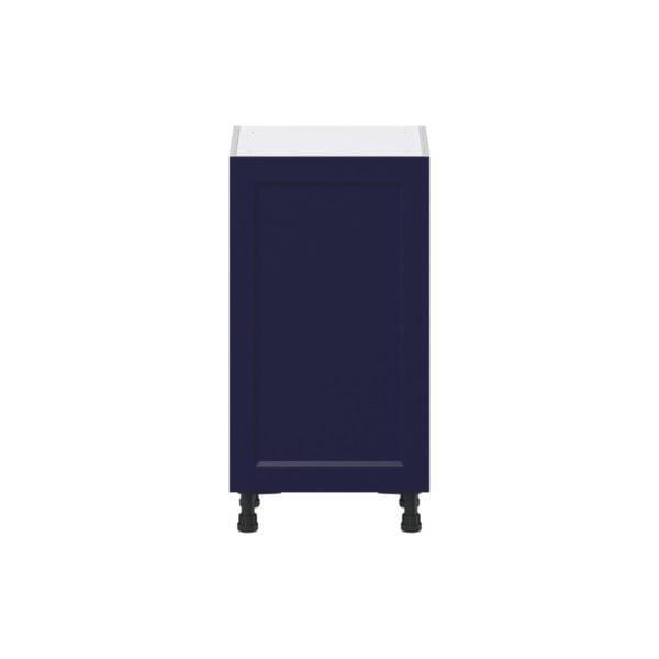 Camellia Painted Midnight Blue Recessed Assembled Shallow Base Cabinet with a Full High Door and 3 Inner Drawers (18 in. W x 34.5 in. H x 14 in. D)