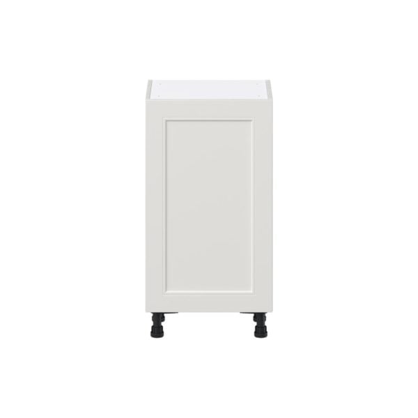 Wisteria Painted Light Gray Recessed Assembled Shallow Base Cabinet with a Full High Door and 3 Inner Drawers (18 in. W x 34.5 in. H x 14 in. D)