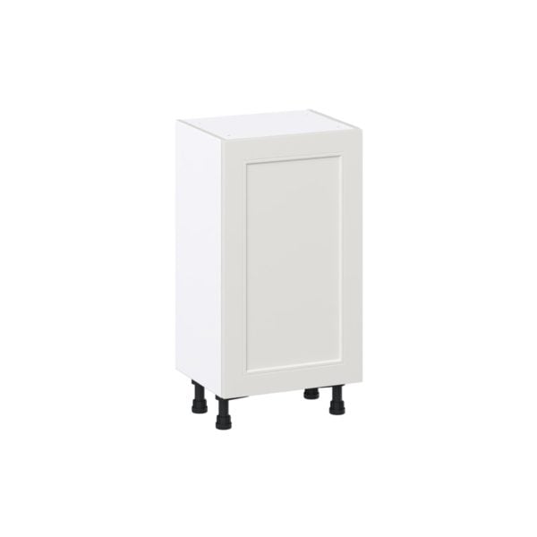 Wisteria Painted Light Gray Recessed Assembled Shallow Base Cabinet with a Full High Door and 3 Inner Drawers (18 in. W x 34.5 in. H x 14 in. D)