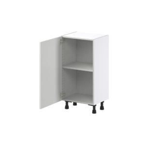 Magnolia Painted Bright White Recessed Assembled Shallow Base Cabinet with a Full High Door(18 in. W x 34.5 in. H x 14 in. D)