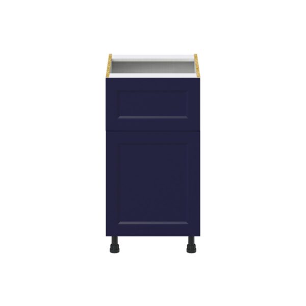 Camellia Painted Midnight Blue Recessed Assembled Base Cabinet with 1 Door and 10 in. Drawer (18 in. W x 34.5 in. H x 24 in. D)