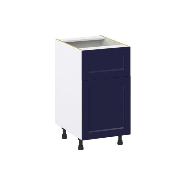 Camellia Painted Midnight Blue Recessed Assembled Base Cabinet with 1 Door and 10 in. Drawer (18 in. W x 34.5 in. H x 24 in. D)