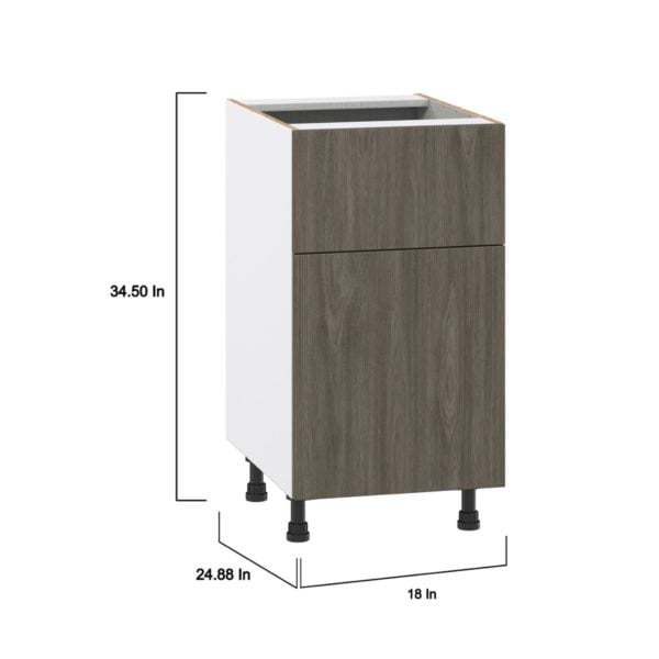 Cordyline Textured Slab Walnut Assembled Base Cabinet with 1 Door and 10 in. Drawer (18 in. W x 34.5 in. H x 24 in. D)