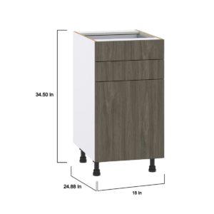 Cordyline Textured Slab Walnut Assembled Base Cabinet with 1 Door and Two 5 in. Drawers (18 in. W x 34.5 in. H x 24 in. D)