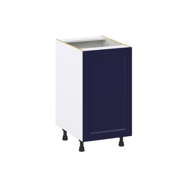 Camellia Painted Midnight Blue Recessed Assembled Base Cabinet with a Full High Door and 3 Inner Drawers (18 in. W x 34.5 in. H x 24 in. D)