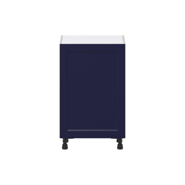 Camellia Painted Midnight Blue Recessed Assembled Shallow Base Cabinet with a Full High Door (21 in. W x 34.5 in. H x 14 in. D)