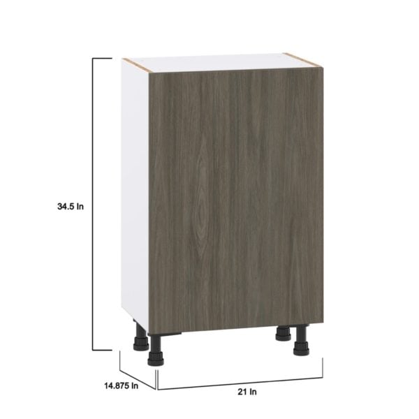 Cordyline Textured Slab Walnut Assembled Shallow Base Cabinet with a Full High Door (21 in. W x 34.5 in. H x 14 in. D)