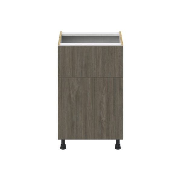 Cordyline Textured Slab Walnut Assembled Base Cabinet with 1 Door and a 10 in. Drawer (21 in. W X 34.5 in. H X 24 in. D)