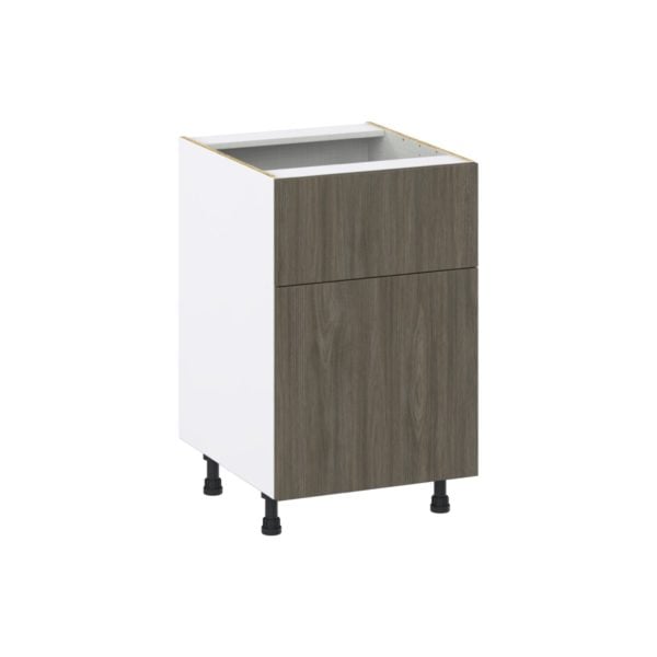 Cordyline Textured Slab Walnut Assembled Base Cabinet with 1 Door and a 10 in. Drawer (21 in. W X 34.5 in. H X 24 in. D)