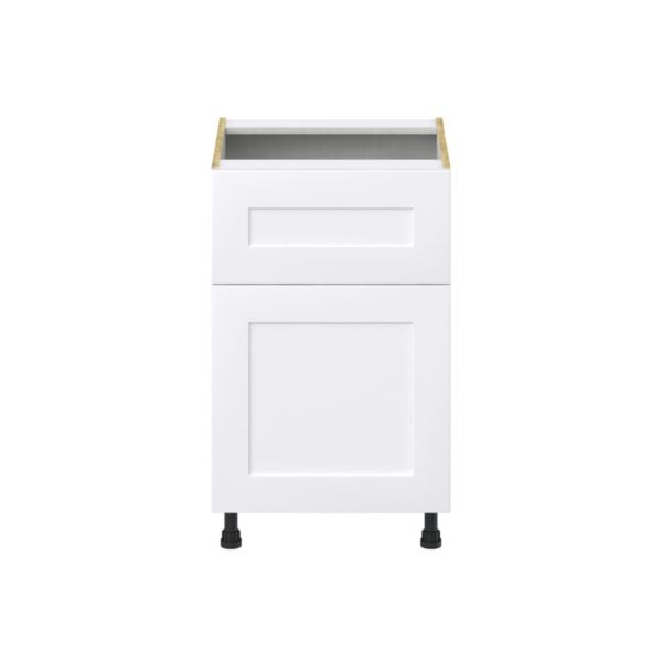 Jasmine Painted Warm White  Shaker Assembled Base Cabinet with 1 Door and a 10 in. Drawer (21 in. W X 34.5 in. H X 24 in. D)