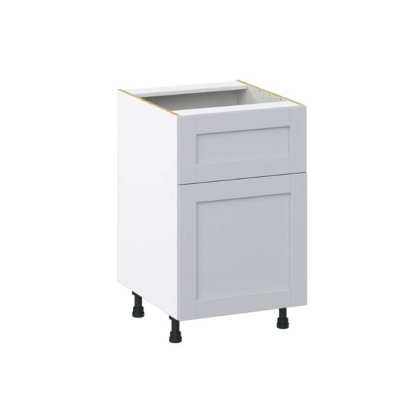 Sea Holly Light Gray  Shaker Assembled Base Cabinet with 1 Door and a 10 in. Drawer (21 in. W X 34.5 in. H X 24 in. D)