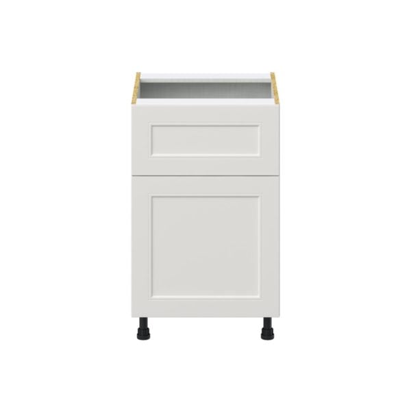 Wisteria Painted Light Gray Recessed Assembled Base Cabinet with 1 Door and a 10 in. Drawer (21 in. W X 34.5 in. H X 24 in. D)