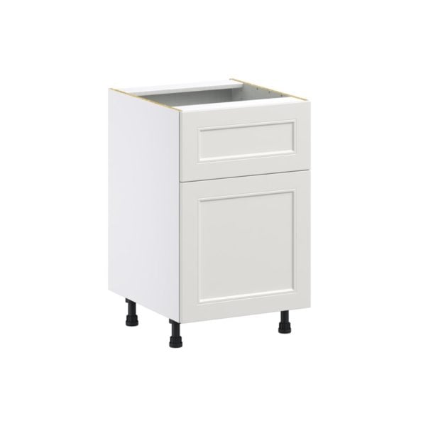 Wisteria Painted Light Gray Recessed Assembled Base Cabinet with 1 Door and a 10 in. Drawer (21 in. W X 34.5 in. H X 24 in. D)