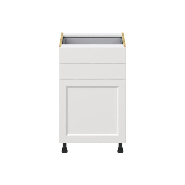 Magnolia Painted Bright White Recessed Assembled Base Cabinet with 1 Door and Two 5 in. Drawers (21 in. W X 34.5 in. H X 24 in. D)