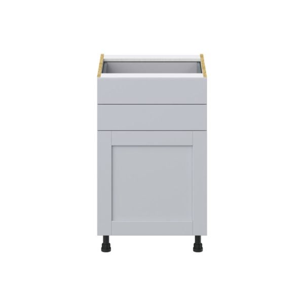 Sea Holly Light Gray  Shaker Assembled Base Cabinet with 1 Door and Two 5 in. Drawers (21 in. W X 34.5 in. H X 24 in. D)