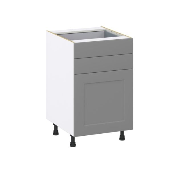 Willow Painted Slate Gray  Shaker Assembled Base Cabinet with 1 Door and Two 5 in. Drawers (21 in. W X 34.5 in. H X 24 in. D)