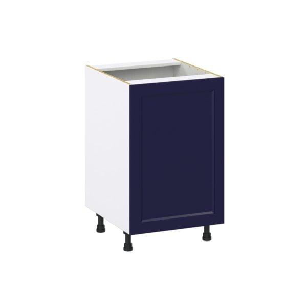 Camellia Painted Midnight Blue Recessed Assembled Base Cabinet with 1 Full High Door and 3 Inner Drawers (21 in. W X 34.5 in. H X 24 in. D)