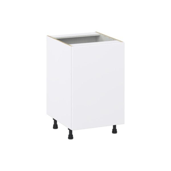 Lily Bright White  Slab Assembled Base Cabinet with 1 Full High Door and 3 Inner Drawers (21 in. W X 34.5 in. H X 24 in. D)