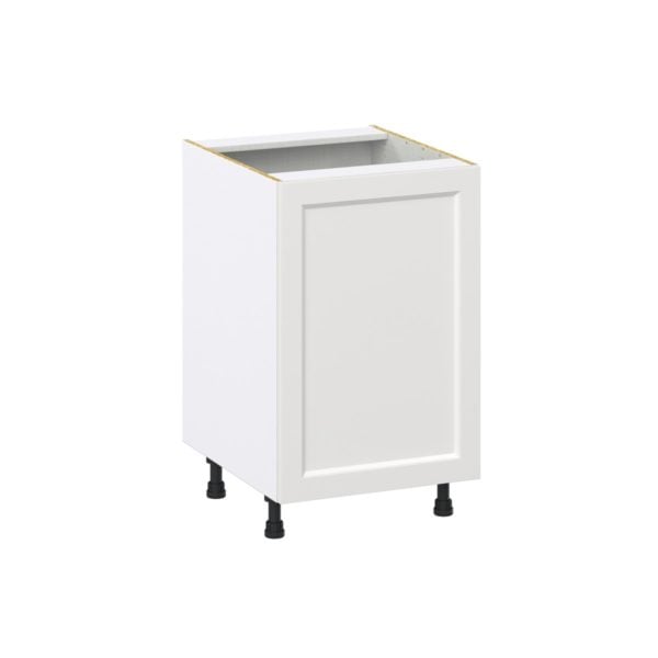 Magnolia Painted Bright White Recessed Assembled Base Cabinet with 1 Full High Door and 3 Inner Drawers (21 in. W X 34.5 in. H X 24 in. D)