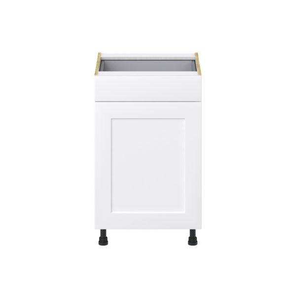 Jasmine Painted Warm White  Shaker Assembled Base Cabinet with a Door and a Drawer (21 in. W X 34.5 in. H X 24 in. D)