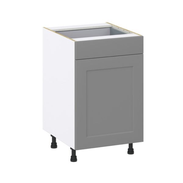 Willow Painted Slate Gray  Shaker Assembled Base Cabinet with a Door and a Drawer (21 in. W X 34.5 in. H X 24 in. D)