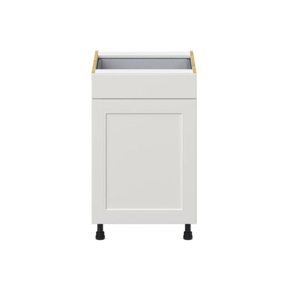 Wisteria Painted Light Gray Recessed Assembled Base Cabinet with a Door and a Drawer (21 in. W X 34.5 in. H X 24 in. D)