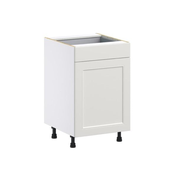 Wisteria Painted Light Gray Recessed Assembled Base Cabinet with a Door and a Drawer (21 in. W X 34.5 in. H X 24 in. D)