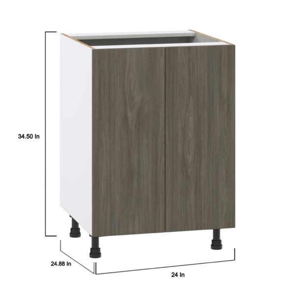 Cordyline Textured Slab Walnut Assembled Base Cabinet with 2 Full High Doors (24 in. W x 34.5 in. H x 24 in. D)