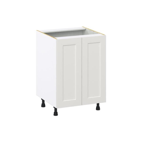 Wisteria Painted Light Gray Recessed Assembled Base Cabinet with 2 Full High Doors and 3 Inner Drawers (24 in. W x 34.5 in. H x 24 in. D)