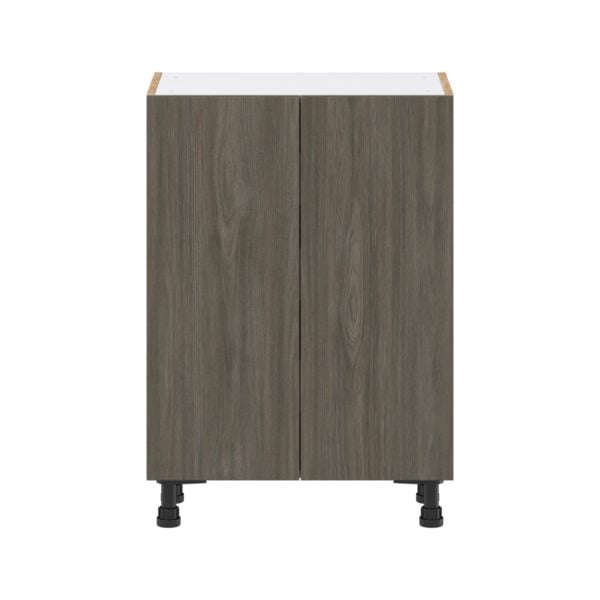 Cordyline Textured Slab Walnut Assembled Shallow Base Cabinet with 2 Full High Doors and 3 Inner Drawers (24 in. W x 34.5 in. H x 14 in. D)