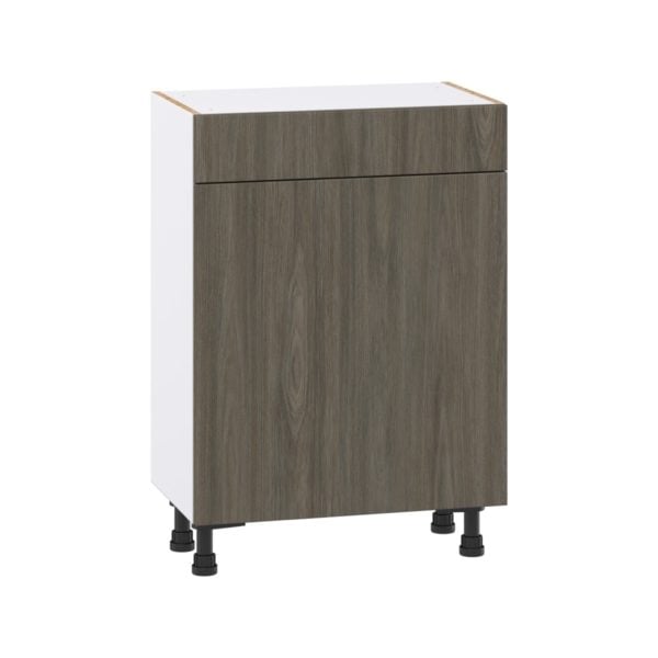 Cordyline Textured Slab Walnut Assembled Shallow Base Cabinet with 1 Door and 1 Drawer (24 in. W x 34.5 in. H x 14 in. D)