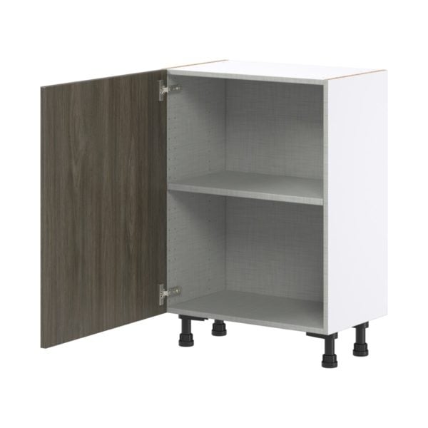 Cordyline Textured Slab Walnut Assembled Shallow Base Cabinet with a Full High Door (24 in. W x 34.5 in. H x 14 in. D)