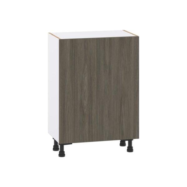 Cordyline Textured Slab Walnut Assembled Shallow Base Cabinet with a Full High Door and 3 Inner Drawers (24 in. W x 34.5 in. H x 14 in. D)