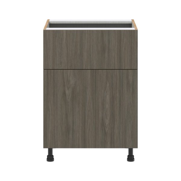 Cordyline Textured Slab Walnut Assembled Base Cabinet with 1 Door and 10 in. Drawer (24 in. W x 34.5 in. H x 24 in. D)