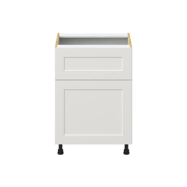 Wisteria Painted Light Gray Recessed Assembled Base Cabinet with 1 Door and 10 in. Drawer (24 in. W x 34.5 in. H x 24 in. D)