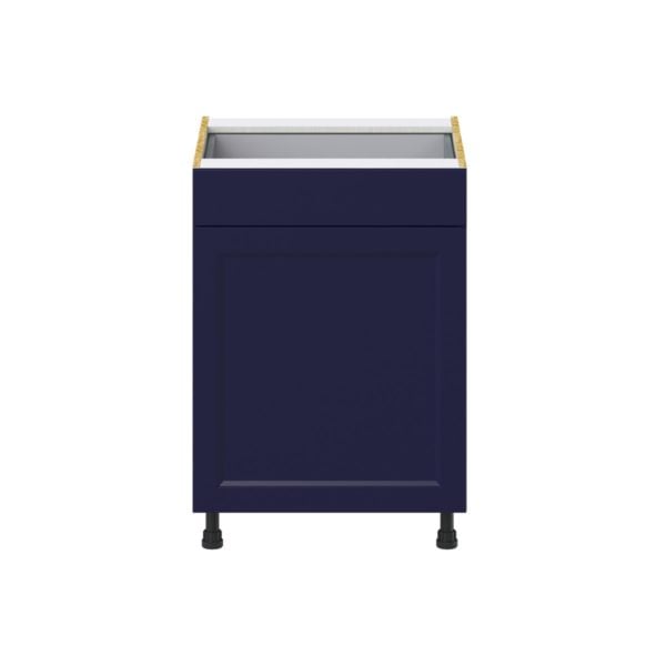 Camellia Painted Midnight Blue Recessed Assembled Base Cabinet with 1  Door and 1 Drawer (24 in. W x 34.5 in. H x 24 in. D)