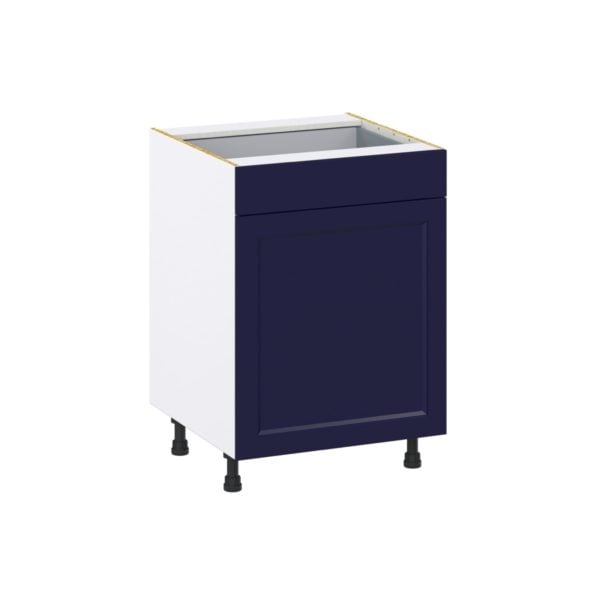 Camellia Painted Midnight Blue Recessed Assembled Base Cabinet with 1  Door and 1 Drawer (24 in. W x 34.5 in. H x 24 in. D)