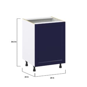 Camellia Painted Midnight Blue Recessed Assembled Base Cabinet with a Full High Door (24 in. W x 34.5 in. H x 24 in. D)