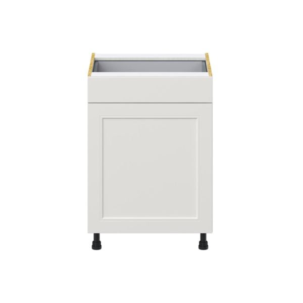 Wisteria Painted Light Gray Recessed Assembled Base Cabinet with 1  Door and 1 Drawer (24 in. W x 34.5 in. H x 24 in. D)