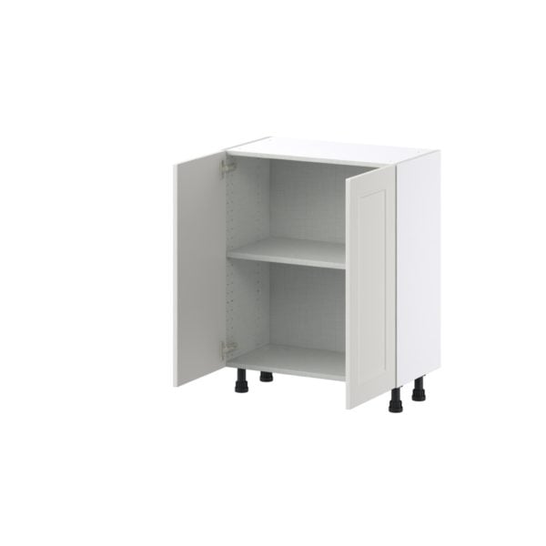 Wisteria Painted Light Gray Recessed Assembled Shallow Base Cabinet with 2 Full High Doors (27 in. W X 34.5 in. H X 14 in. D)