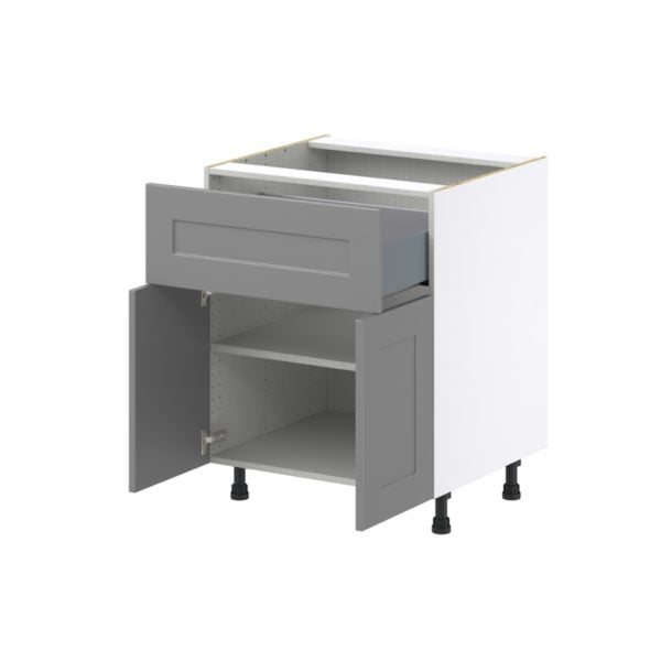 Willow Painted Slate Gray  Shaker Assembled Base Cabinet with 2 Doors and a 10 in. Drawer (27 in. W X 34.5 in. H X 24 in. D)