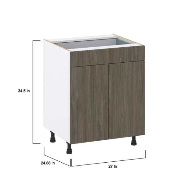 Cordyline Textured Slab Walnut Assembled Base Cabinet with 2 Doors and a Drawer (27 in. W X 34.5 in. H X 24 in. D)