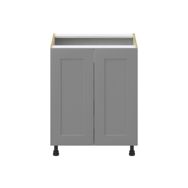 Willow Painted Slate Gray  Shaker Assembled Base Cabinet with a 2 Full High Door and 3 Inner Drawers (27 in. W X 34.5 in. H X 24 in. D)