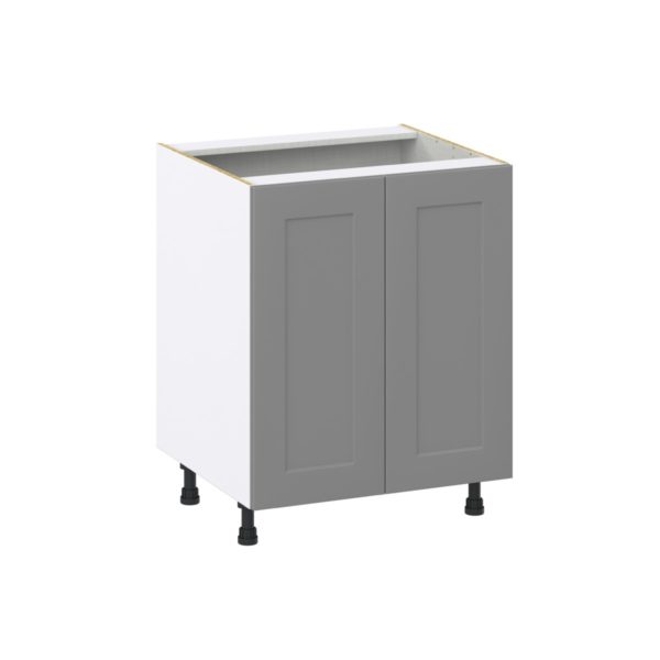 Willow Painted Slate Gray  Shaker Assembled Base Cabinet with a 2 Full High Door and 3 Inner Drawers (27 in. W X 34.5 in. H X 24 in. D)