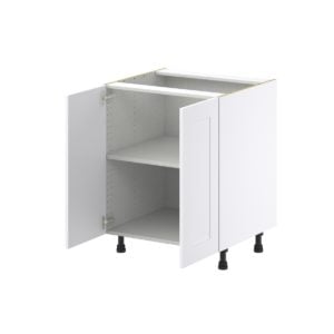 Jasmine Painted Warm White  Shaker Assembled Base Cabinet with 2 Full High Door (27 in. W X 34.5 in. H X 24 in. D)