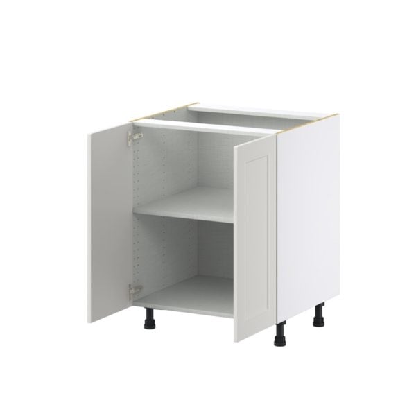 Wisteria Painted Light Gray Recessed Assembled Base Cabinet with 2 Full High Door (27 in. W X 34.5 in. H X 24 in. D)